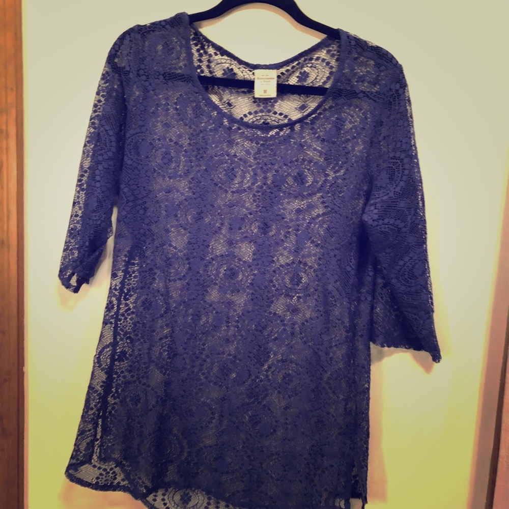 Royal blue lacy dress/beach cover up.